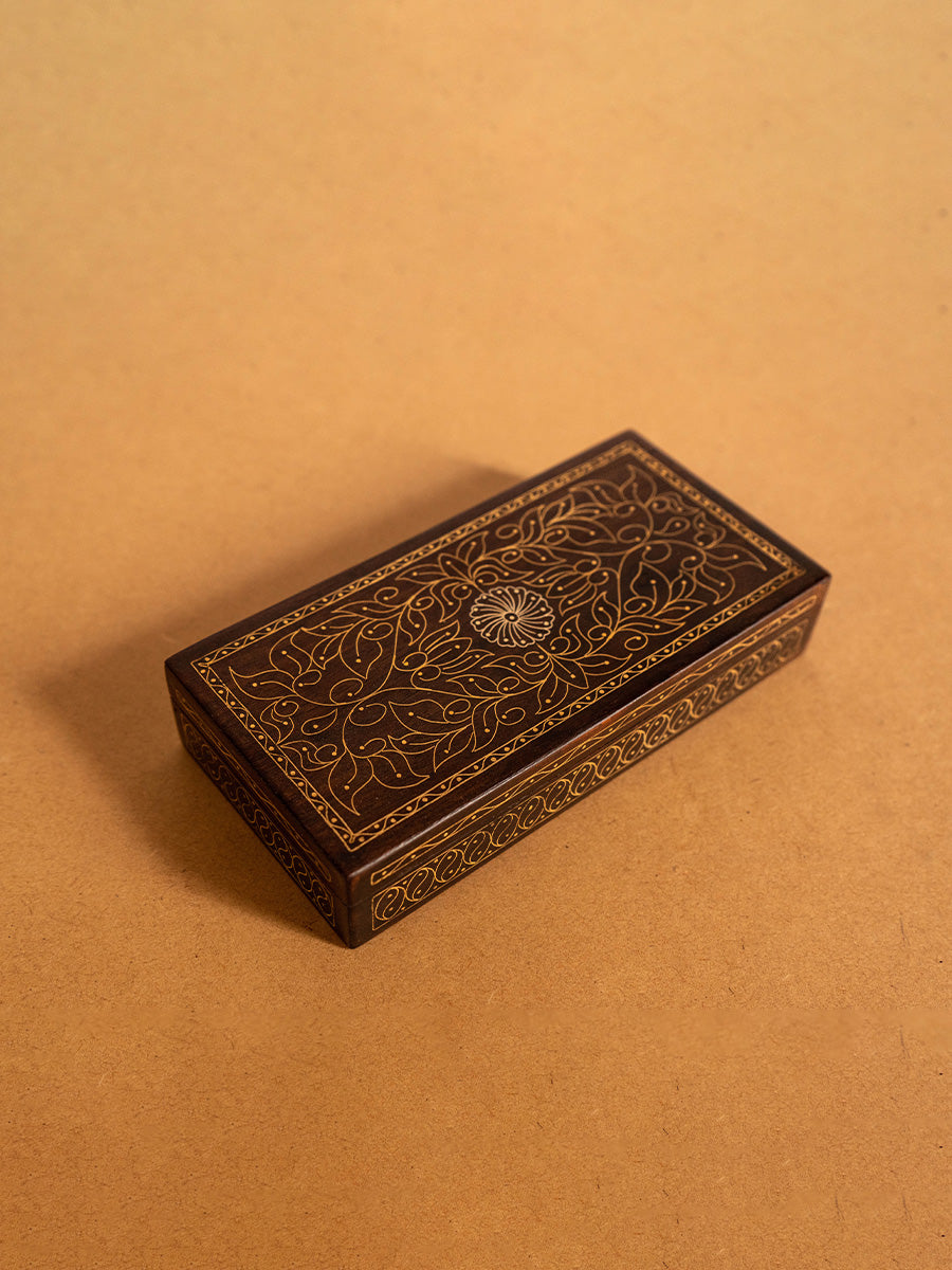 Order Online Lotus Pattern Tarkashi Art Jewelry box
