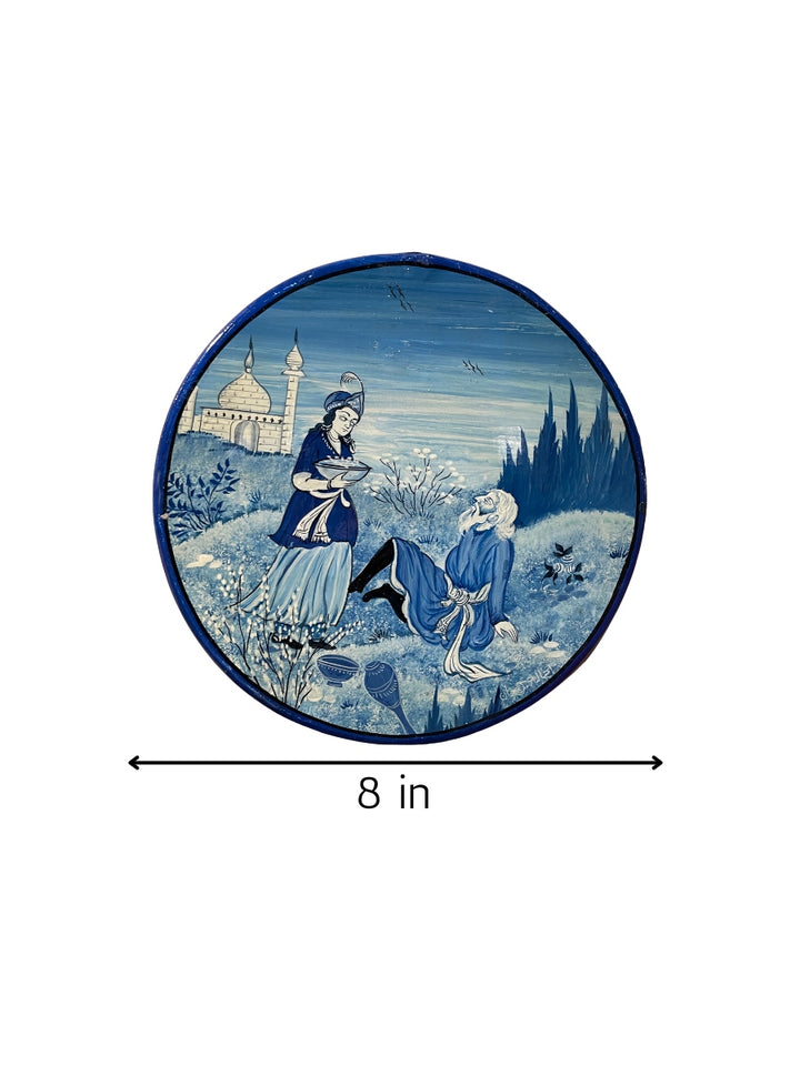 Omar Khayyam Meets the Young Prince in Kashmiri Paper Mache plate by Riyaz Khan Thumbnail