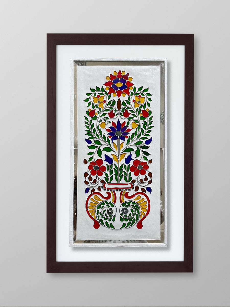 Blooms of Reflection: Astonishment on Canvas by Vinayak Art Glass inlay Handicrafts for sale