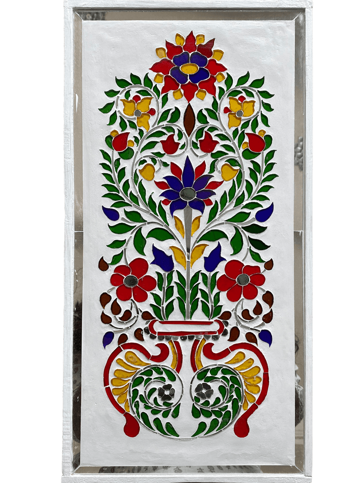 Blooms of Reflection: Thikri Artwork by Vinayak Art Glass inlay Handicrafts Thumbnail