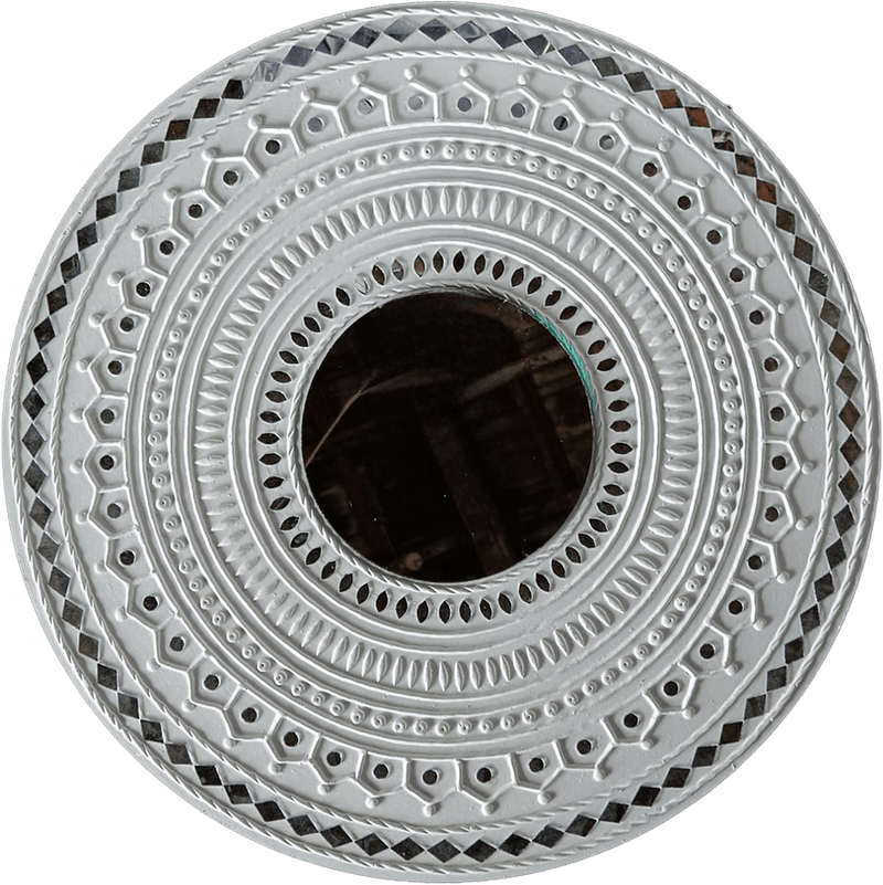 Buy Circular mirror with mandala pattern: Mudwork by Nalemitha