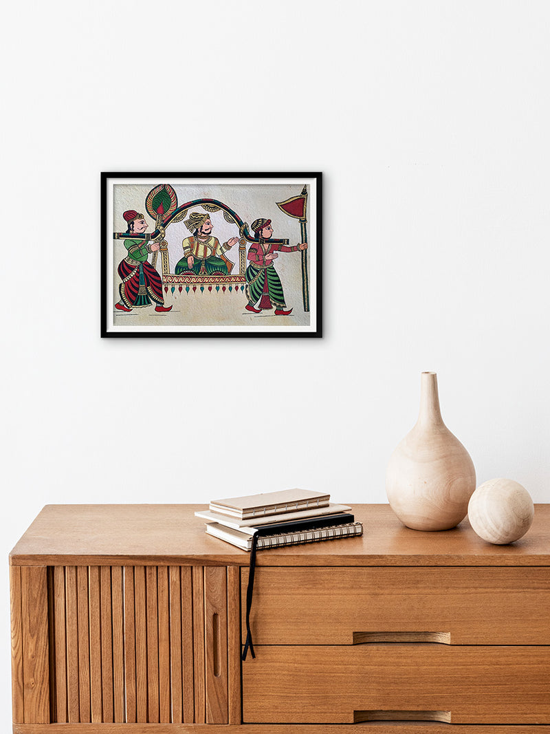 Raja Janak's Palkhi: Chitrakathi Painting by Chetan Gangavane 