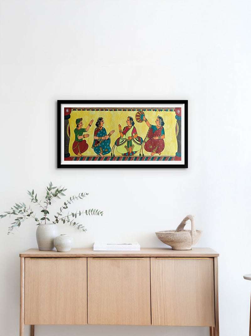 Purchase Sita With Her Dassi: Chitrakathi Painting by Chetan Gangavane