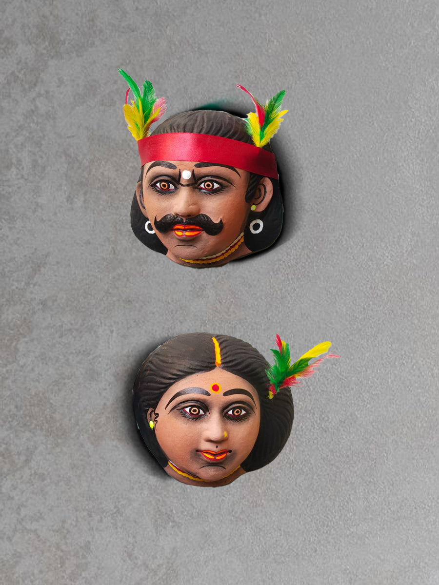 Buy Tribal couple in Chhau Mask by Dharmendra Sutradhar