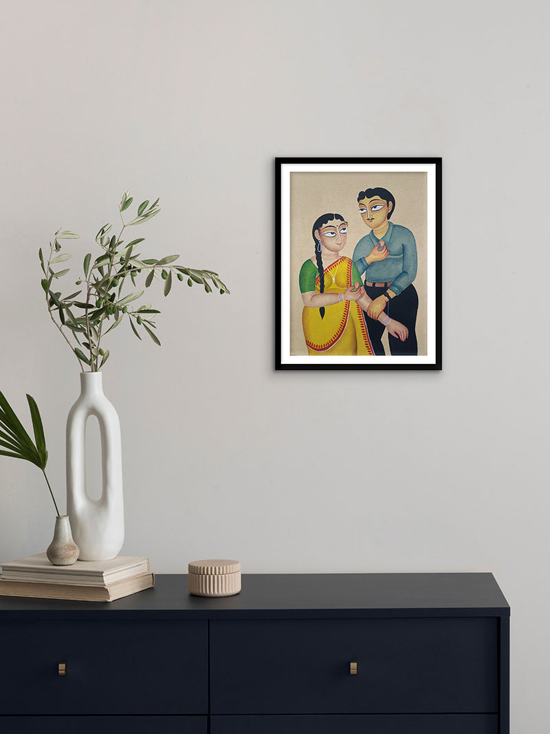 A man and a women In Kalighat by Anwar Chitrakar artwork