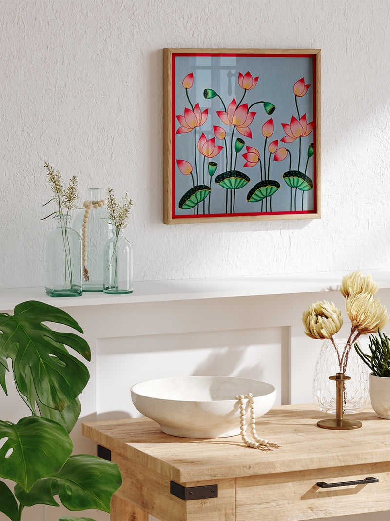 Shop Bloomed Lotuses Painting in Pichwai by Shehzaad Ali Sherani