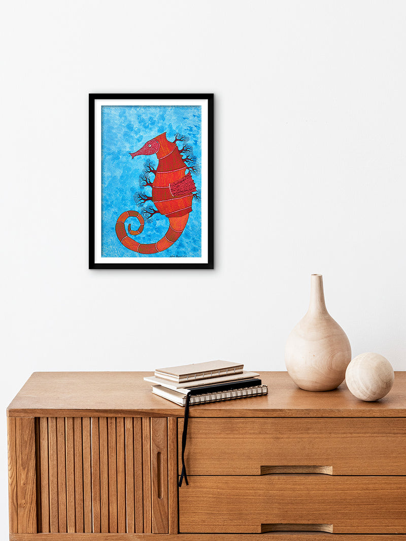 Sea horse in Gond by Sandeep dhurve For Sale