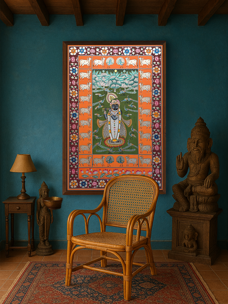 Order Shrinathji With Flute in Pichwai by Shehzaad Ali Sherani