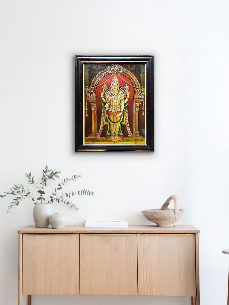 The Celestial Lord Venkateswara in Oleograph by K.S. Siddalinya Swamy for Sale