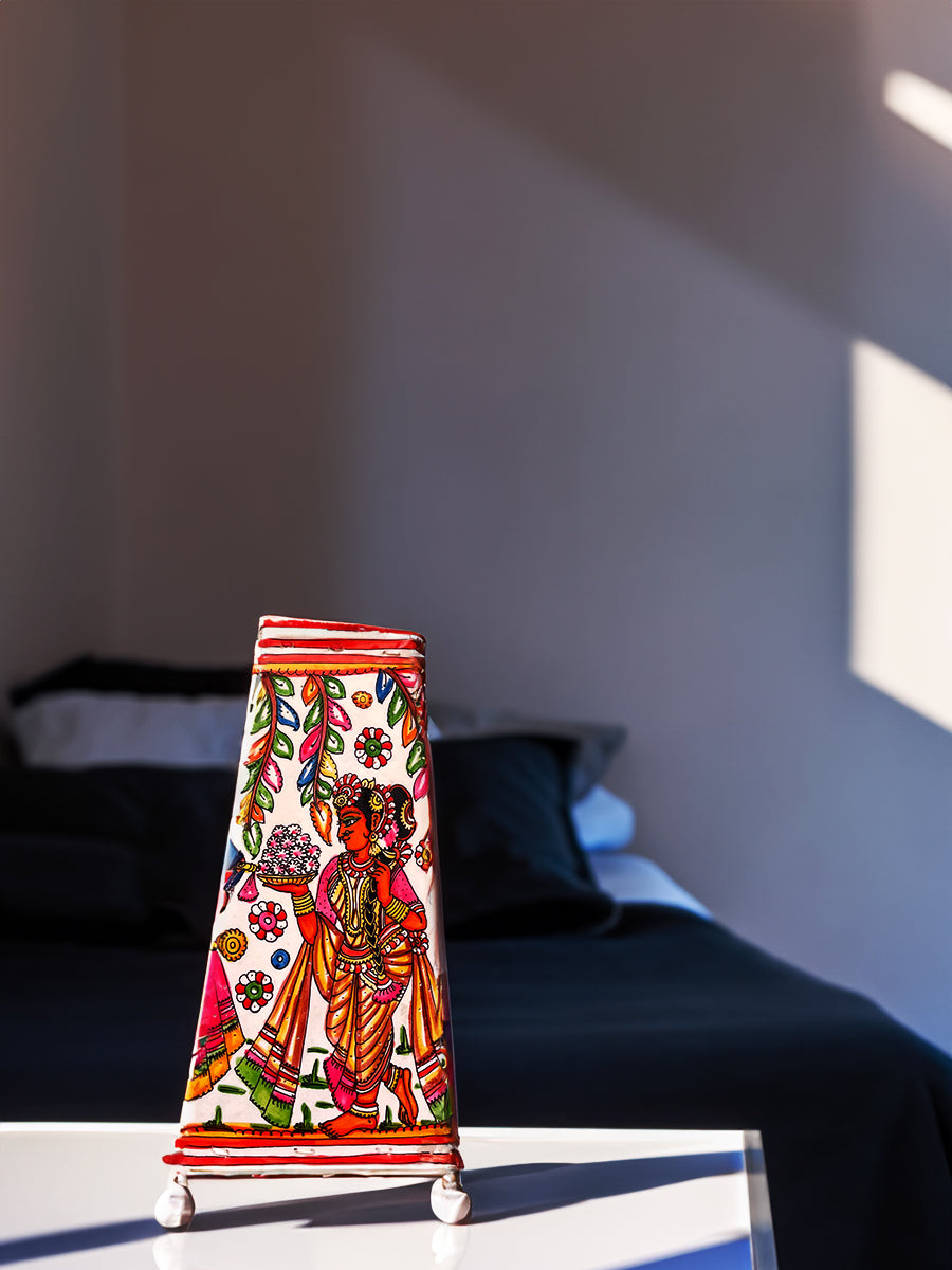 Buy Divine Radiance – Multi-Color Radha Krishna Tholu Bommalata Tabletop Lamp