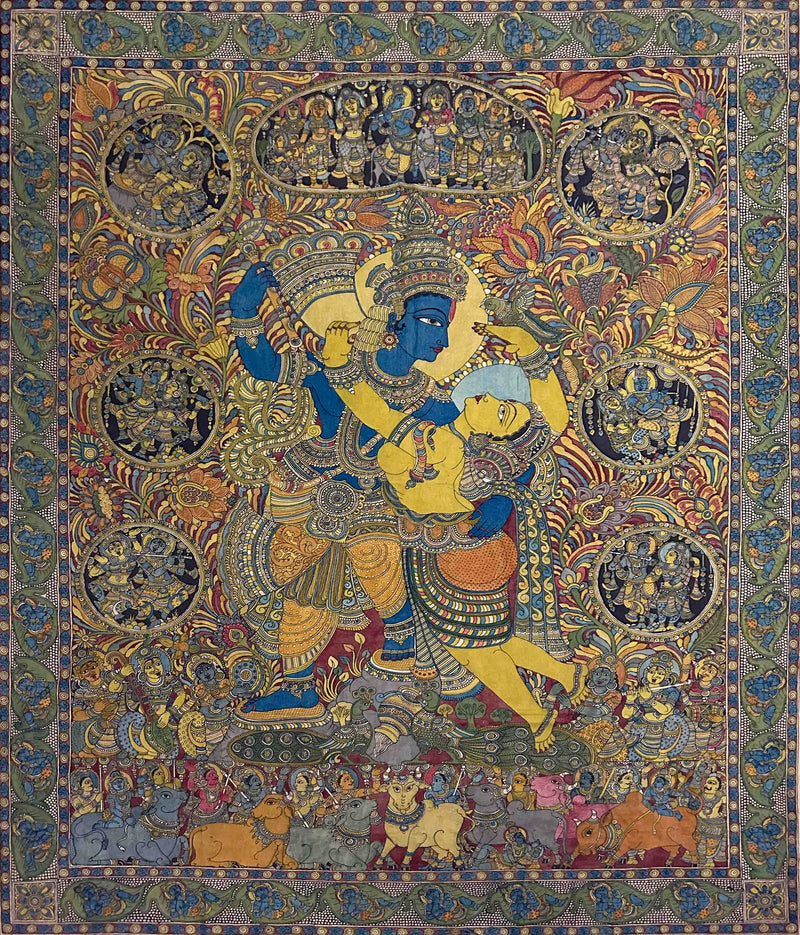 Radha Krishna Kalamkari Painting