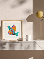 A Canvas in Motion: Bird in Gond by Kailash Pradhan for sale
