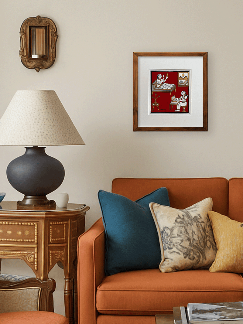 A Contemporary Life: A Phad Painting by Kalyan Joshi for sale