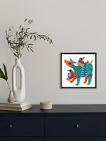 A Harmonious Ensemble: A Deer with Birds in Gond by Kailash Pradhan for sale
