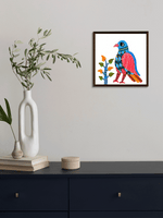 A Radiant Melody: Bird on a Branch in Gond by Kailash Pradhan for sale