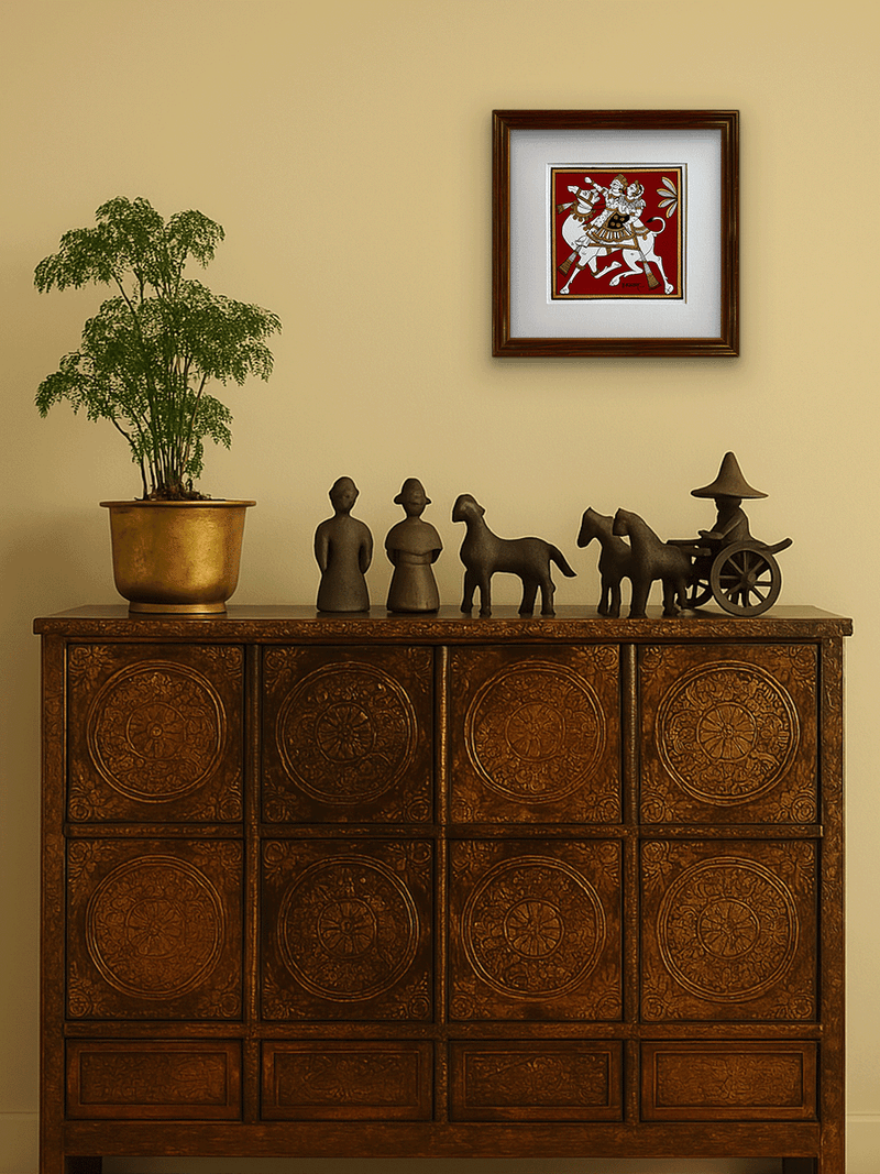 A Royal Camel Ride: A Phad Painting by Kalyan Joshi for sale