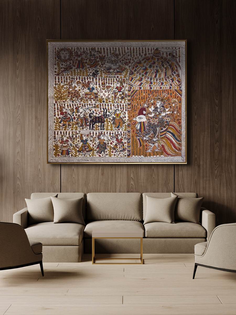 Buy Bahuchar Mata: Mata Ni Pachedi Painting by Bhanu Bhai Chittara