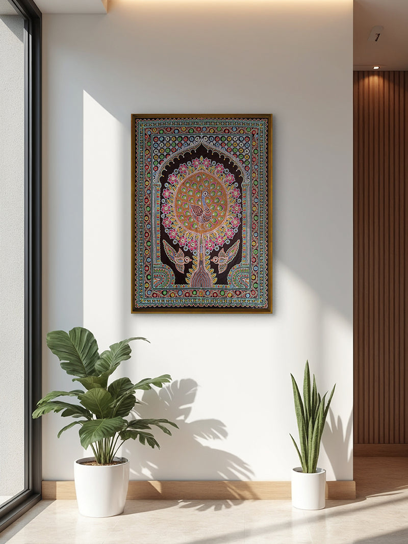 Colorful tree in rogan art for sale