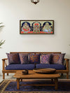 Divine Beauty: Lord Balaji, Goddess Lakshmi, and Goddess Saraswati in Tanjore Art by Sanjay Tandekar for sale