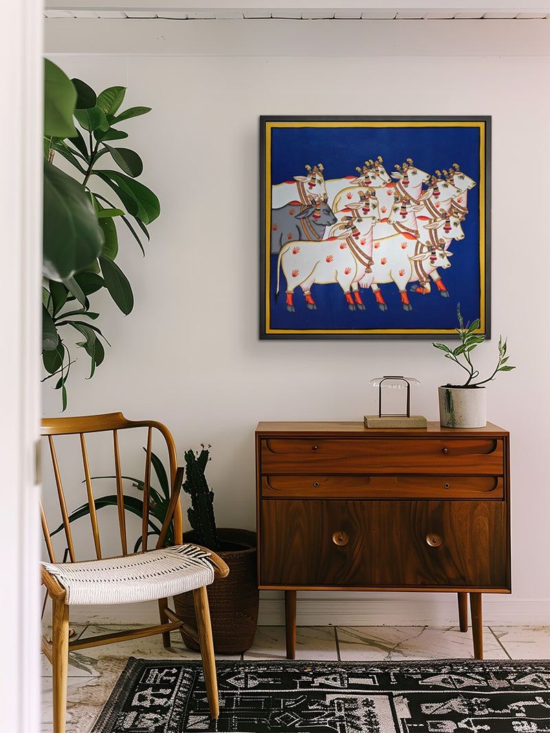 Divine Echoes: Night's Embrace, Pichwai by Shehzaad Ali Sherani for sale