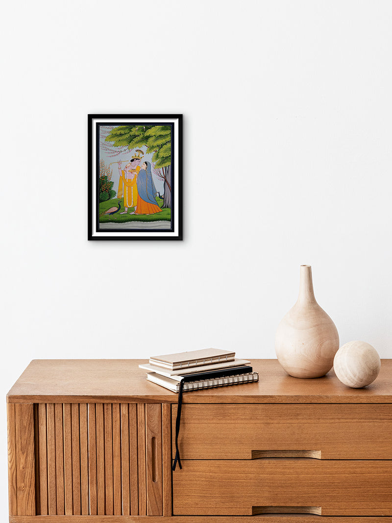Divine Union: Radha Krishna in Kangra by Poonam Katoch for sale