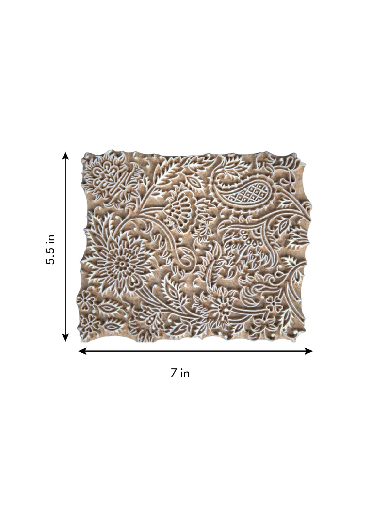 Enchanting Floral Bloom in Wooden Kalamkari Blocks by K. Gangadhar