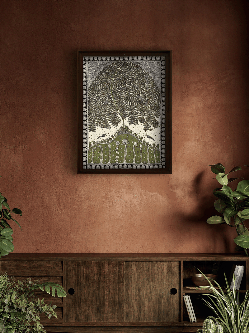 Eternal Roots: Tree of Life in Mata Ni Pachedi By Vasant Manubhai Chitara for sale