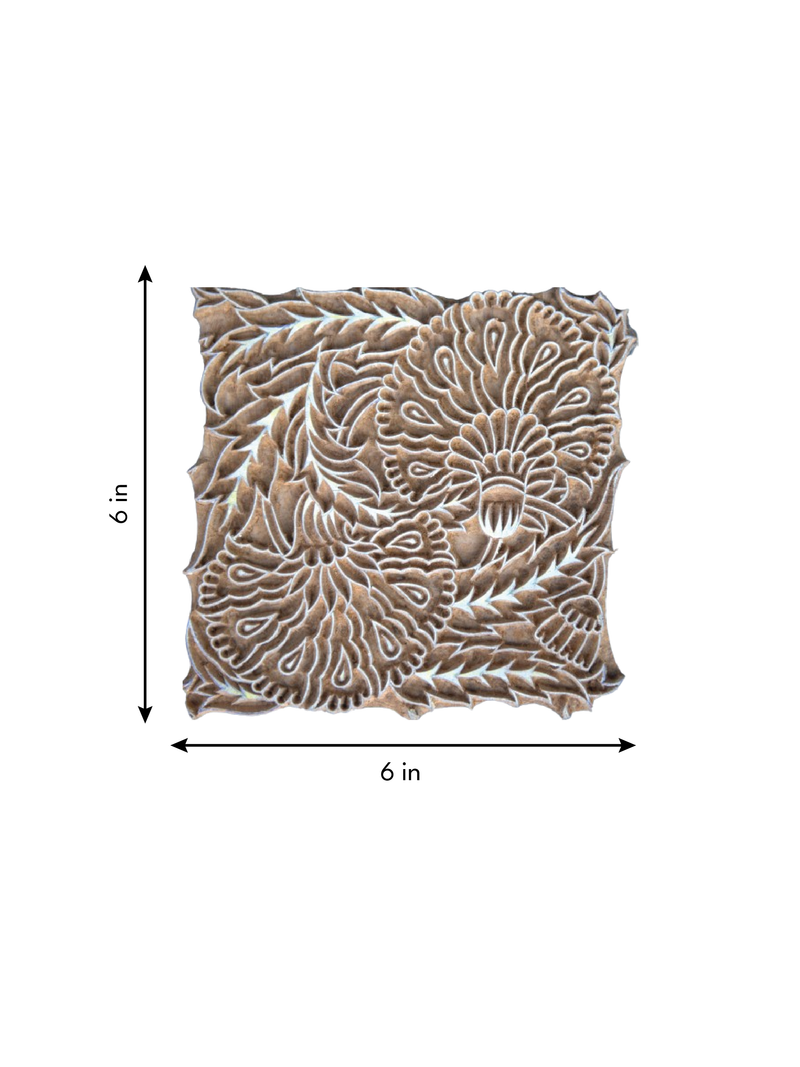 Floral Celebration: Flowers and Leaves in Wooden Kalamkari Blocks by K. Gangadhar