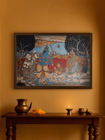 Freeing from the Stone curse: Ahilya Shapath Vimochan in Kalamkari by Siva Reddy for sale