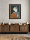 Girl with a Pearl Earring (Johannes Vermeer) in Madhubani by Izhar Ansari for sale