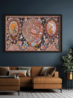 Grace of Nature: Peacocks in Karuppur Kalamkari by K. Lakshminarayan for sale