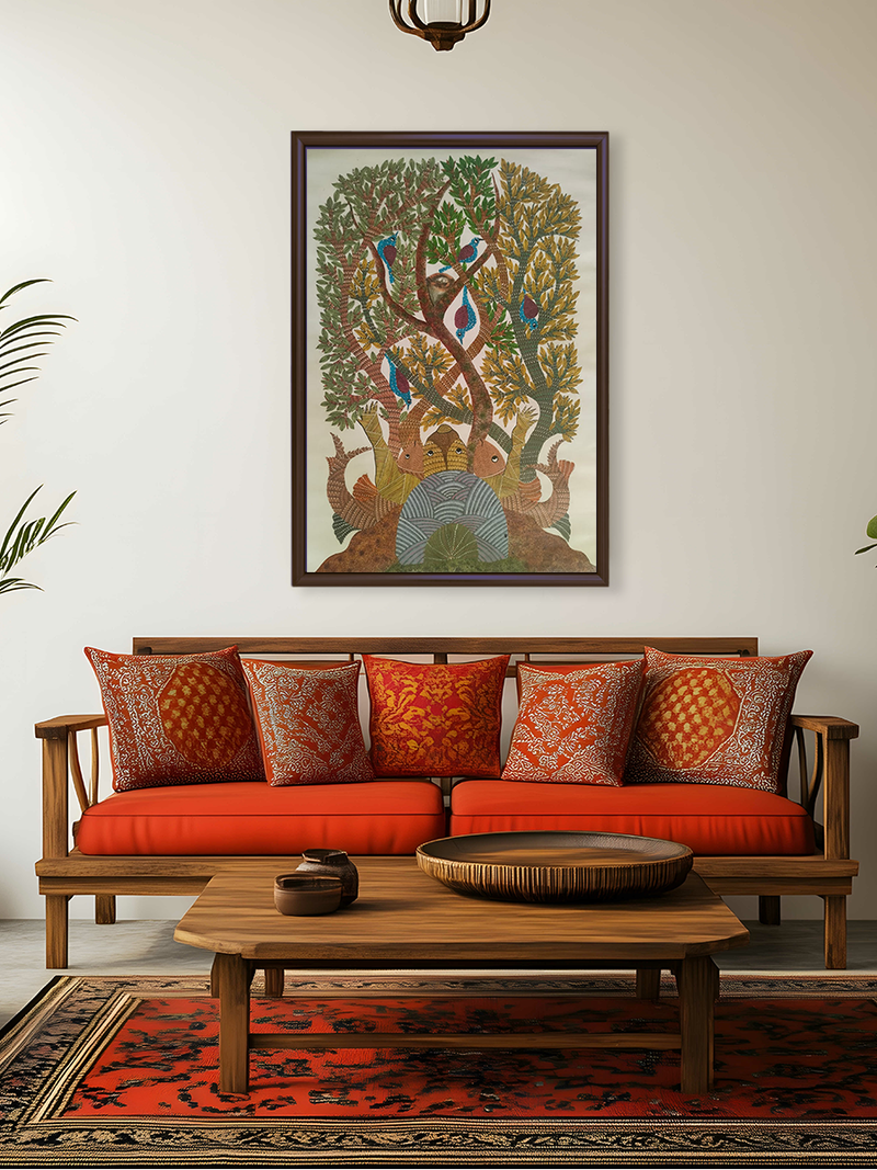 Harmonious Existence in Gond by Sukhiram Maravi for sale