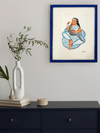 In Contemplation: Nayika (Heroine) and Peacock in Kalighat by Uttam Chitrakar for sale