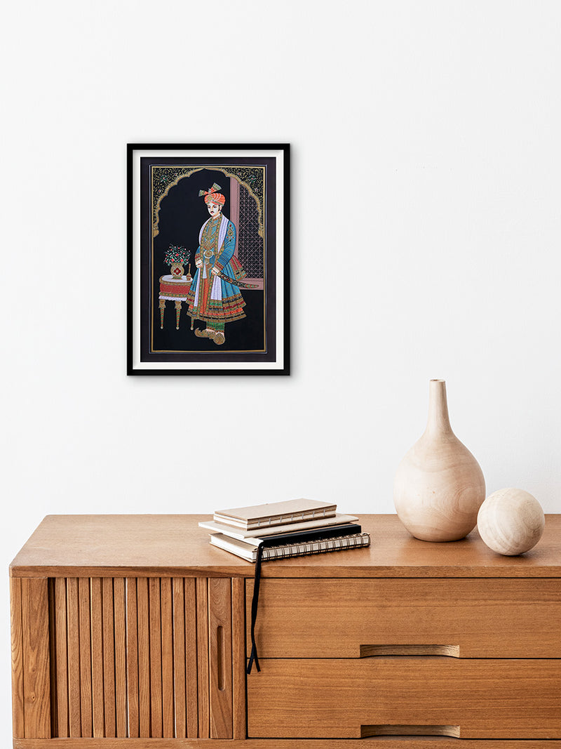 Jodhpuri Pair : Miniature Painting By Rajendra Sharma for sale