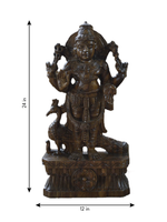 Kartikeya: The God of War in Wood Carving by Shrinivasan for sale