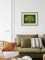 Life's Canopy: Tree with Monkeys and Birds in Phad by Kalyan Joshi for sale
