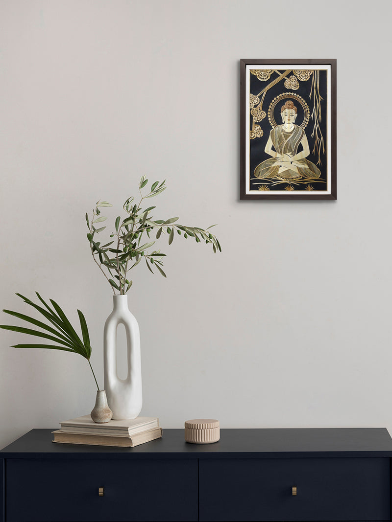 Lord Buddha In Sikki Grass Artwork by Dhirendra Kumar for sale