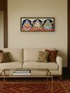Lord Ganesha, Goddess Lakshmi and Goddess Saraswati: The Auspicious Trinity in Tanjore Art by Sanjay Tandekar for sale
