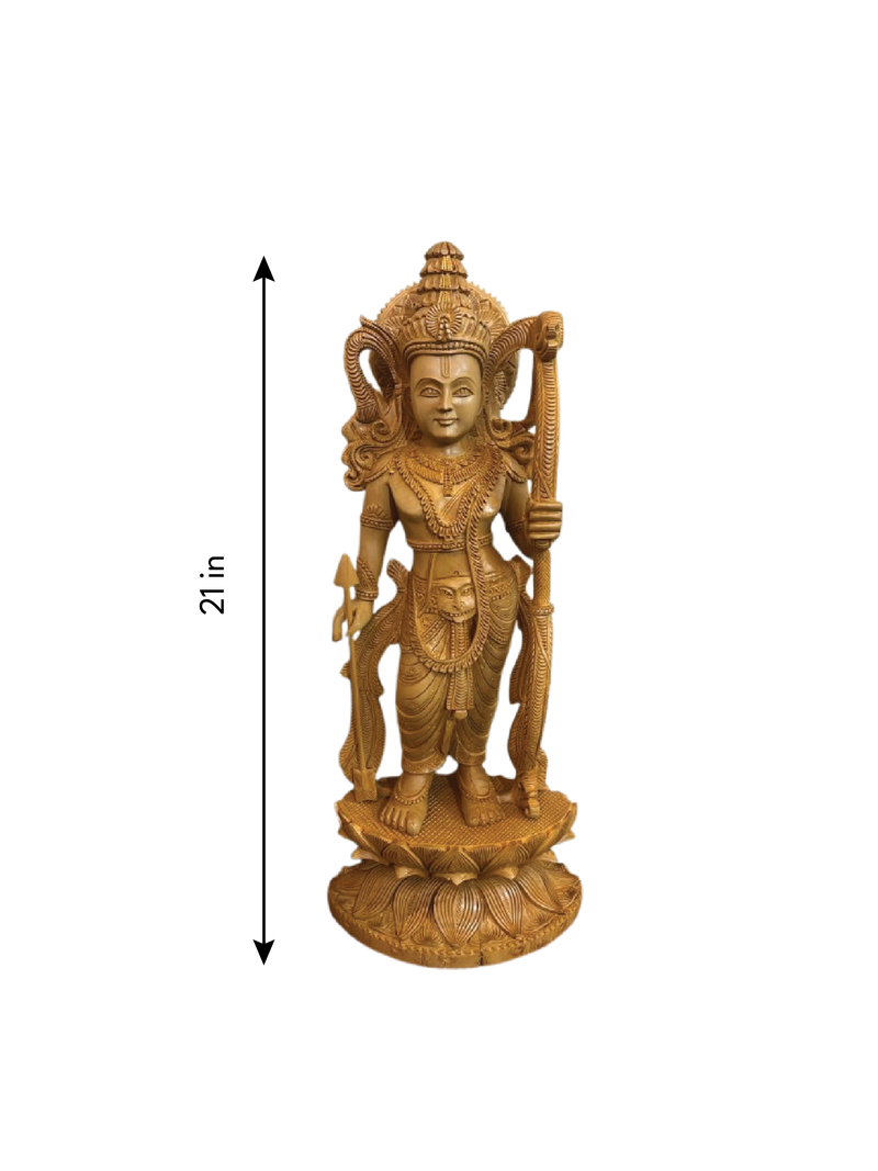 Lord Rama in Kadam Wood carving by Om Prakash