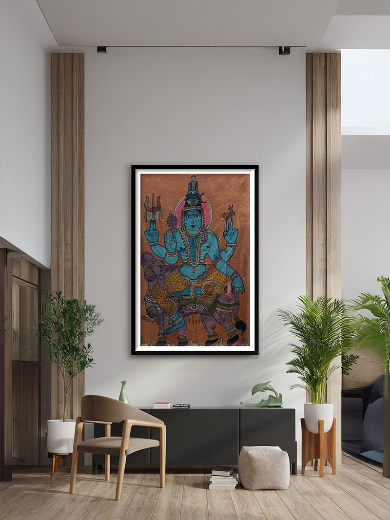 Lord Shiva In kalamkari by Kanukurthi Guna Sekhar Sai