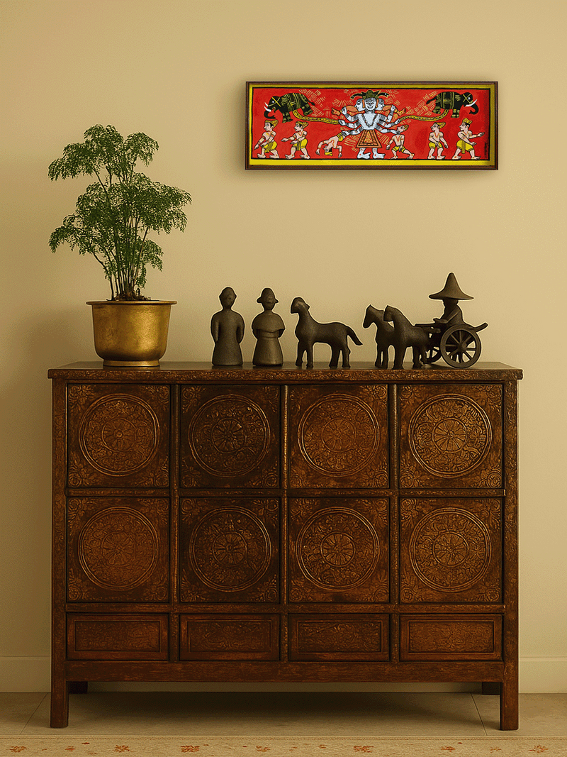 Lord Siva in manuscript painting by Sujit Das for sale