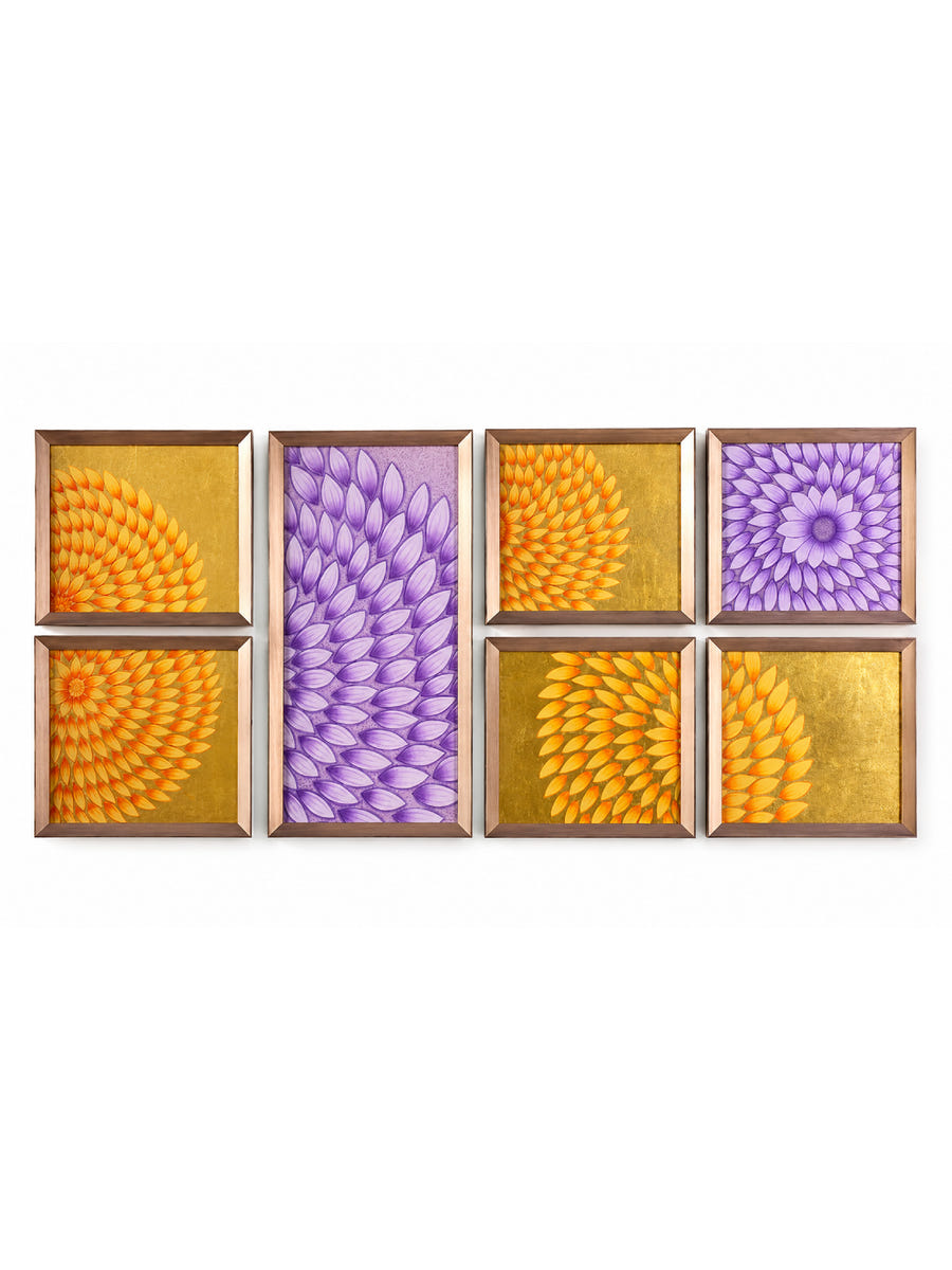 Shop Lotus blooms: a set of miniature paintings by Shehzaad Ali Sherani
