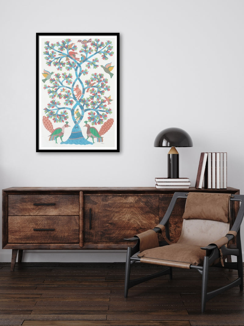 Buy Majestic Tree & Birds in Gond by Kailash Pradhan