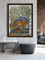Mansutiya and Tiger in Gond by Sukhiram Maravi for sale