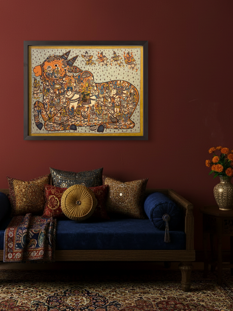 Nandeeshwar in Kalamkari Painting by Siva Reddy for sale