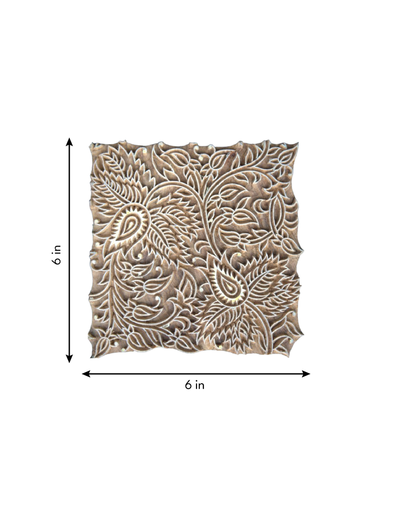 Nature's Beauty: Flowers and Leaves in Wooden Kalamkari Blocks by K. Gangadhar for sale