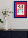 Nayika (Heroine) with Bird and Animal in Kalighat by Uttam Chitrakar for sale