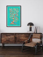 Peacock and Tree in Gond by Kailash Pradhan for sale
