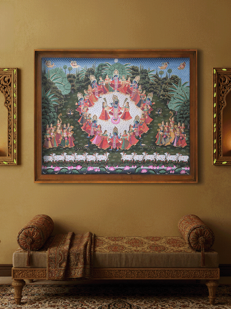 Raas Leela: The Night of Devotion and Dance in Pichwai by Shehzaad Ali Sherani for sale