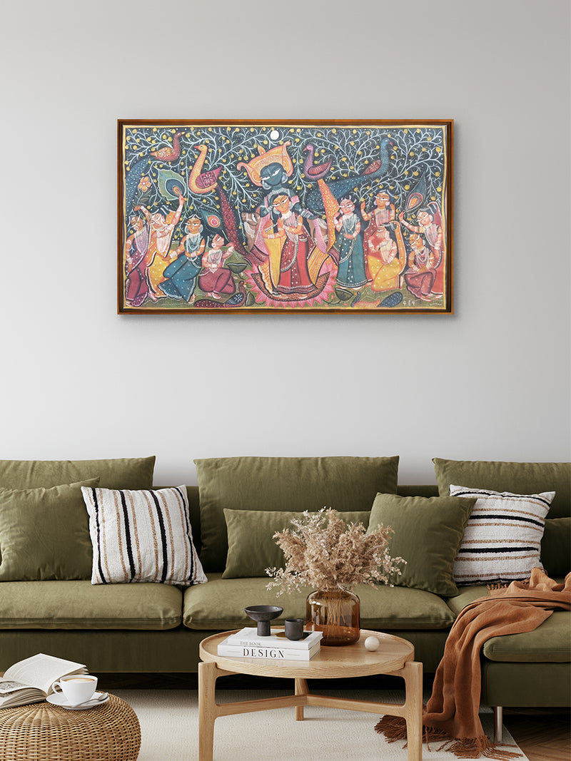Radha Krishna In Kalighat by Sonali Chitrakar for sale